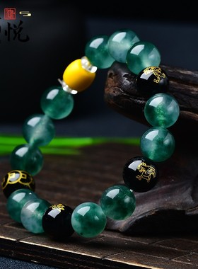 生肖三合局手链绿色水晶水草玛瑙