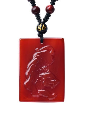 2026年吉祥物天然红玛瑙吊坠男士女十二12生肖属狗玉佩挂坠