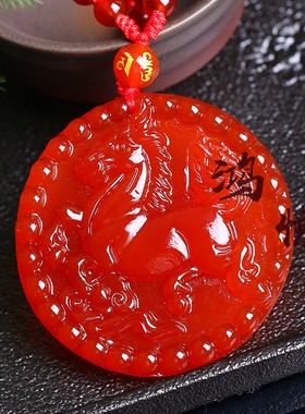 红玛瑙吊坠吉祥玉佩属相生肖包邮