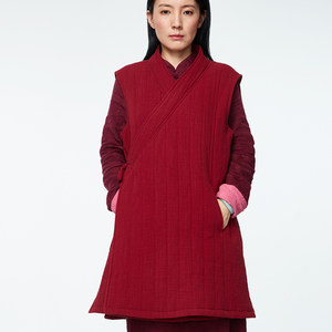 慈缘秋冬季原创中国风男女同款夹棉新款汉服居士服马夹新中式马甲