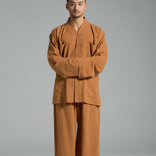 慈缘原创僧服套装男女中国风棉麻透气小褂僧服出家师父短褂和尚服 - 图3