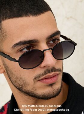 跨境墨镜大牌椭圆框眼镜女高级