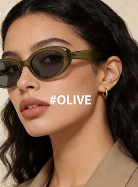 复古小椭圆墨镜大牌女高级感跨境