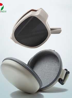 折叠套镜女偏光墨镜近视显瘦大框