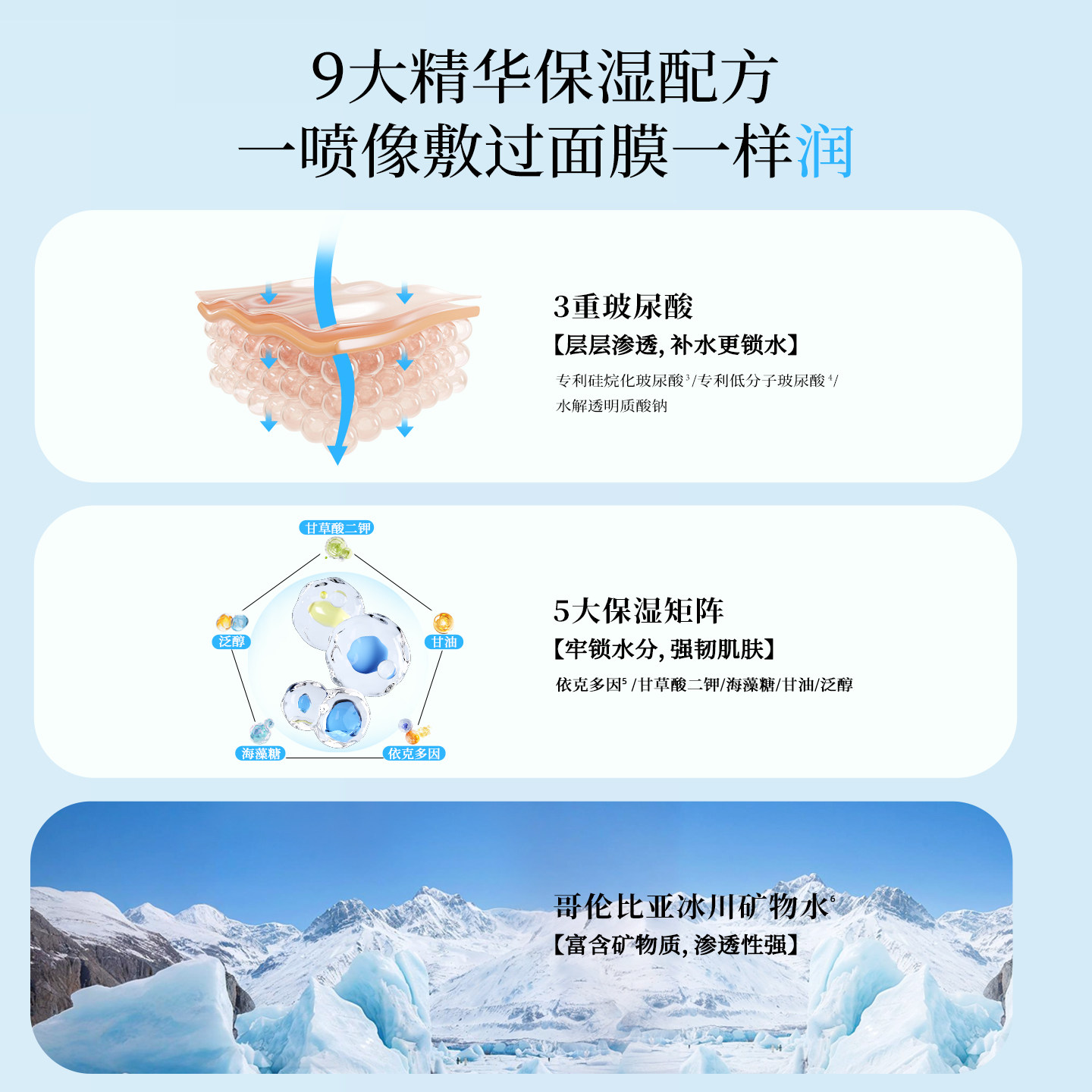 福瑞达颐莲张凌赫同款玻尿酸深层2.0补水喷雾爽肤水湿敷国货旗舰