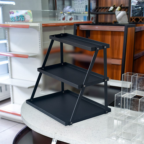 超市收银台桌面小货架子零食收纳架饮料化妆品置物架展示梯形多层 - 图1