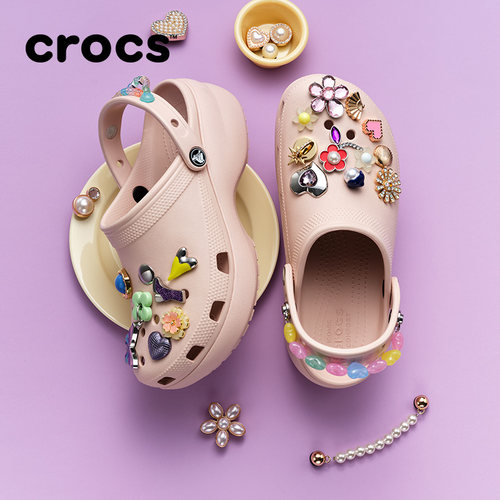 Crocs卡骆驰厚底云朵洞洞鞋高跟凉鞋拖鞋户外沙滩鞋女鞋|206750 - 图1
