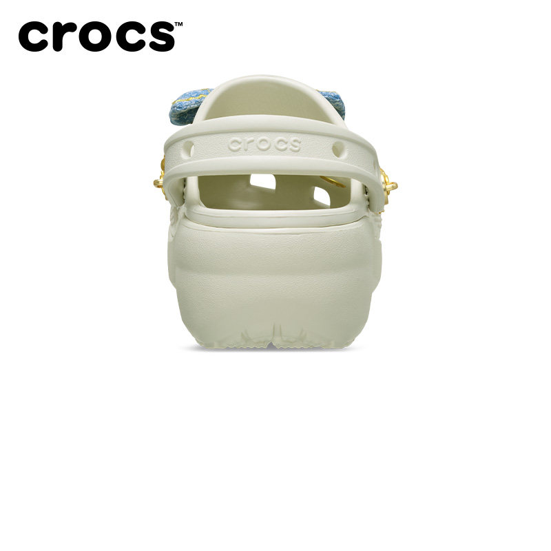 白鹿同款Crocs卡骆驰经典丹宁蝴蝶云朵高跟洞洞鞋夏季女鞋|213114