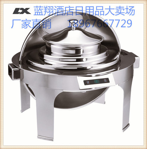 KINGO新款南洋精工牌可调温可视镀全钢圆形自助餐炉布菲炉6501 - 图0