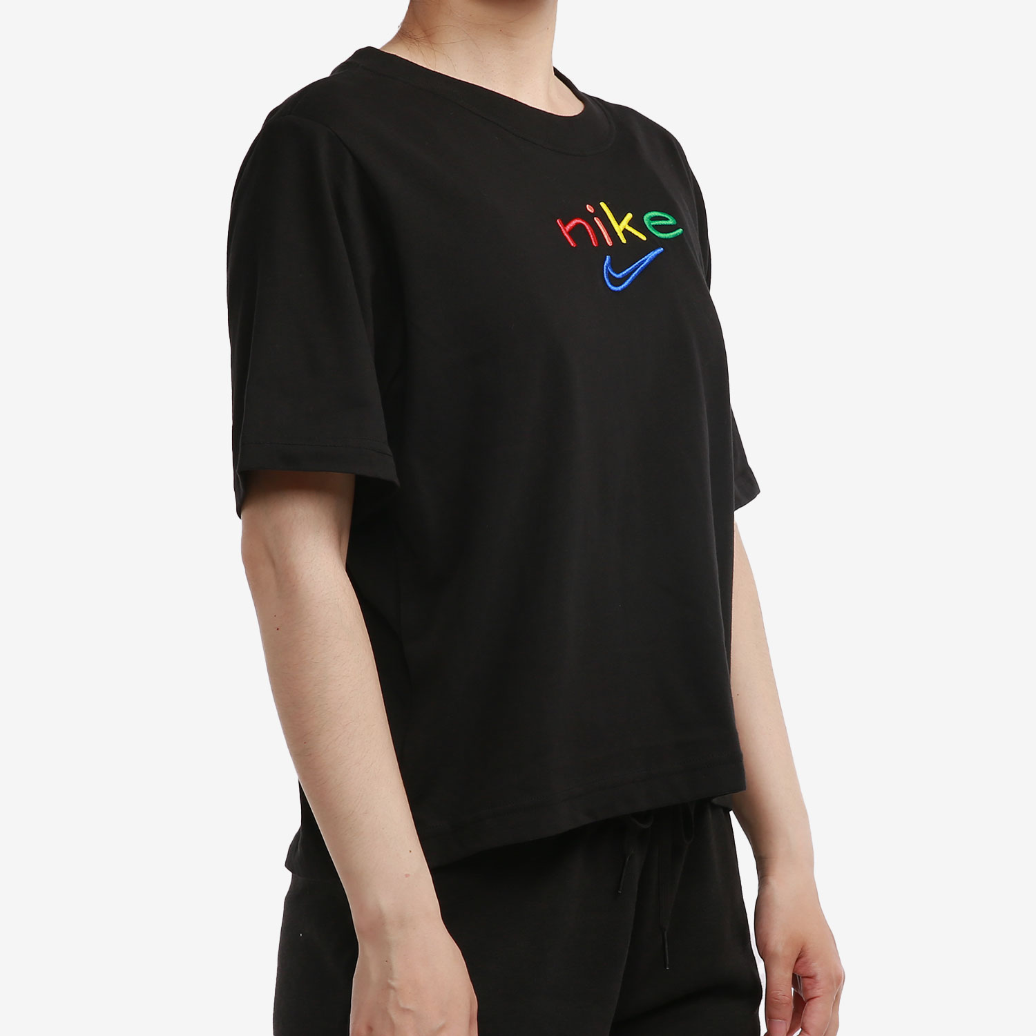 Nike/耐克正品2021年新款夏季女子刺绣纯色短袖运动T恤DD2849-010 - 图0