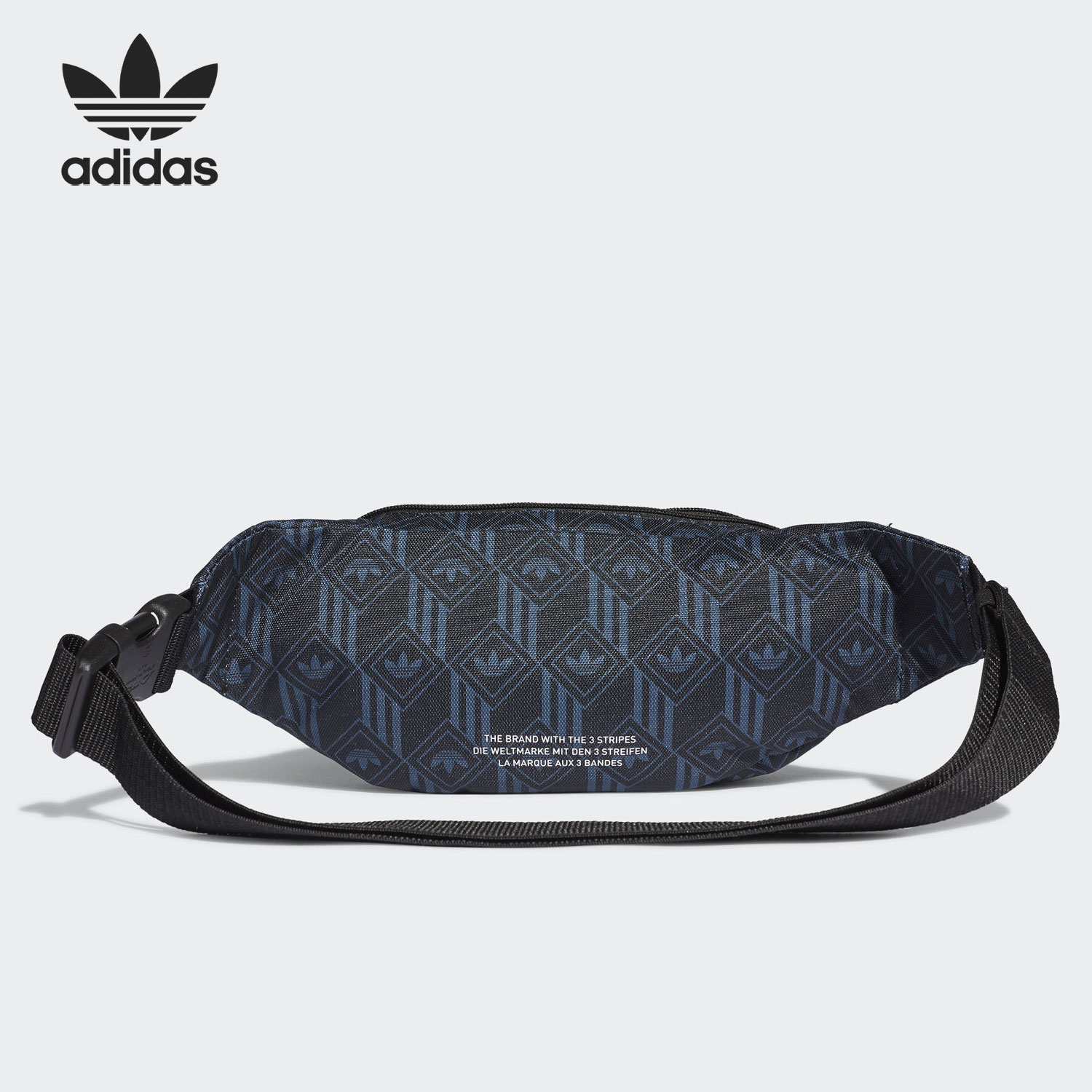 Adidas/阿迪达斯正品三叶草新款男子运动印花拼色轻便腰包FM1347 - 图0