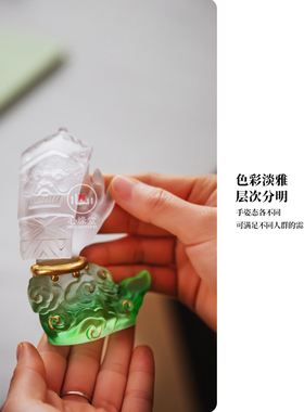 心缘堂琉璃四十二手香插香器贴金家居摆件家用客厅饰品好友送礼