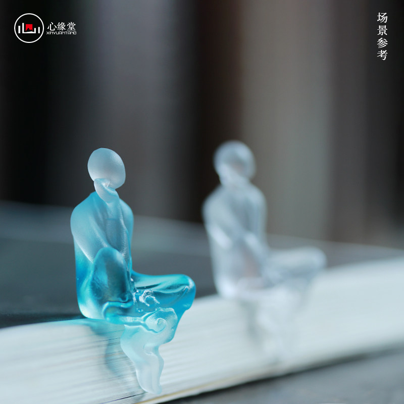 心缘堂琉璃【禅意摆件】茶席配件迷你茶宠小和尚装饰品创意工艺品