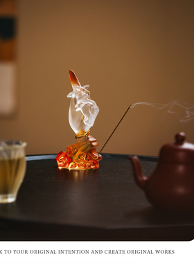 心缘堂琉璃四十二手香插香器贴金家居摆件家用客厅饰品