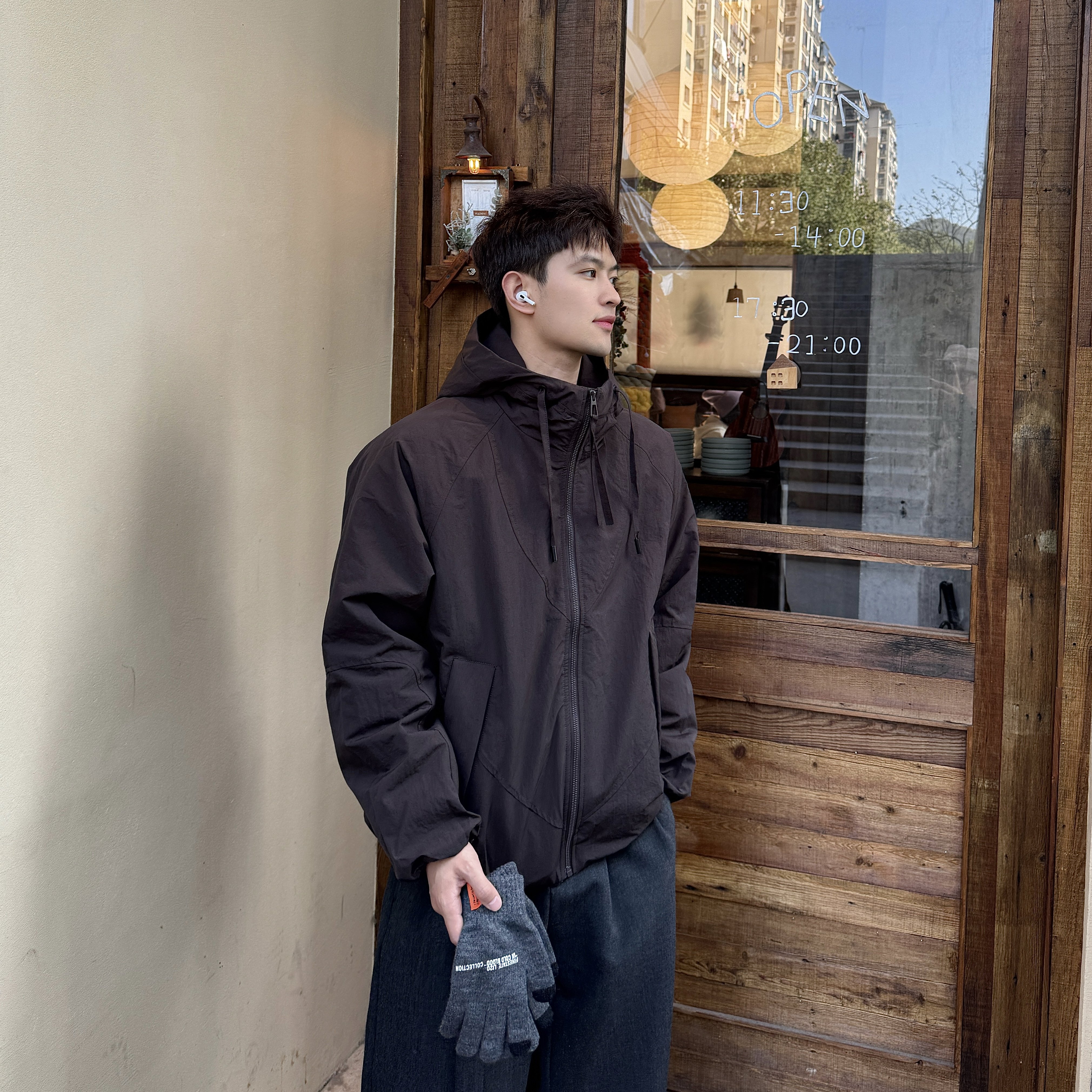 飞型记工装风连帽棉衣男冬季新款宽松休闲百搭加厚保暖外套棉服,淘宝优惠券,粉丝福利购,淘宝优惠卷