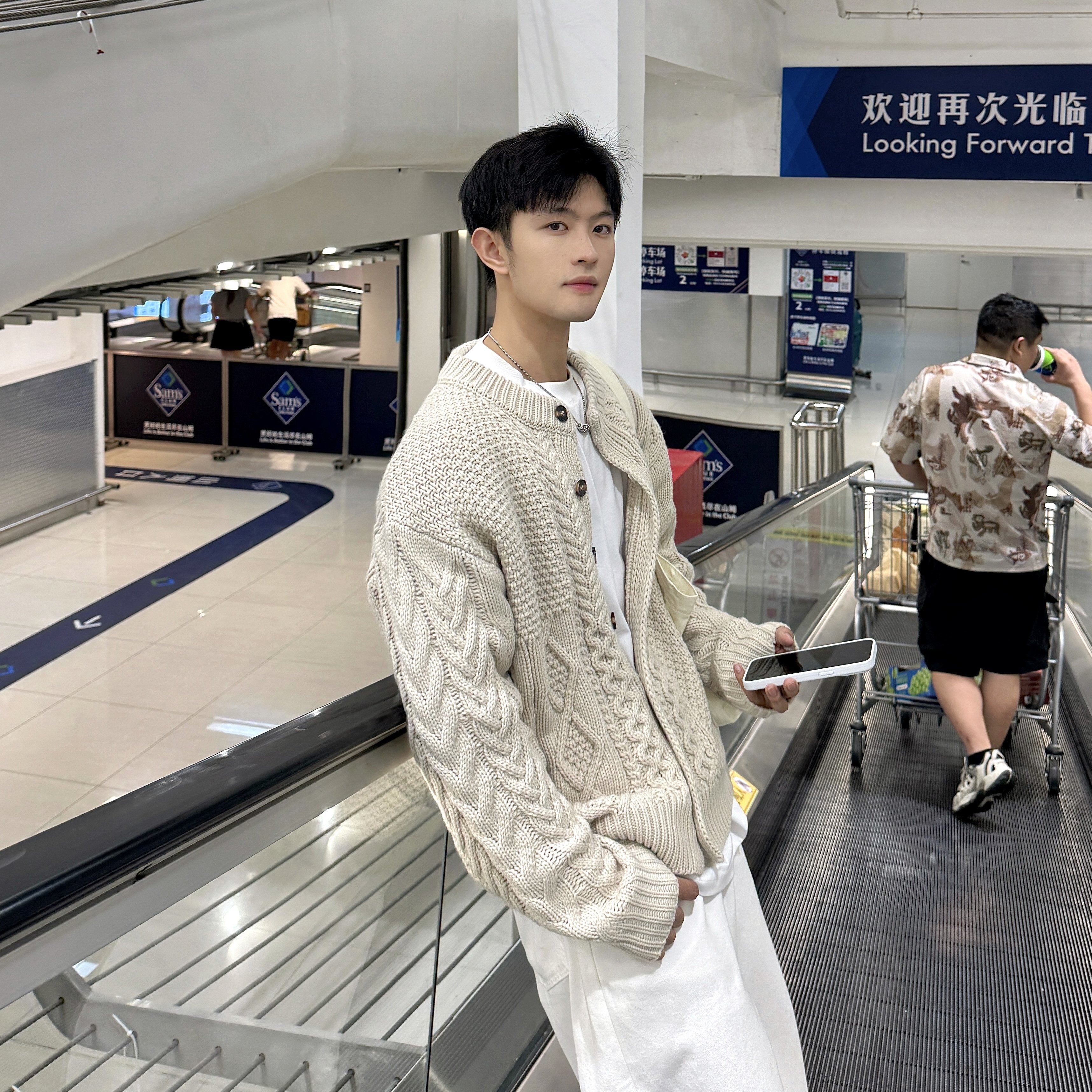 飞型记美式复古麻花慵懒感针织开衫外套男宽松休闲百搭设计感毛衣,淘宝优惠券,粉丝福利购,淘宝优惠卷