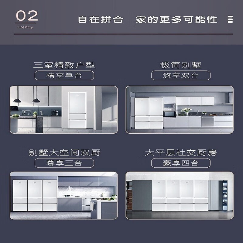 卡萨帝BCD386WLCMDM4W1U1平嵌法式400WLCI3M4GDU1清水岩超薄冰箱-图3