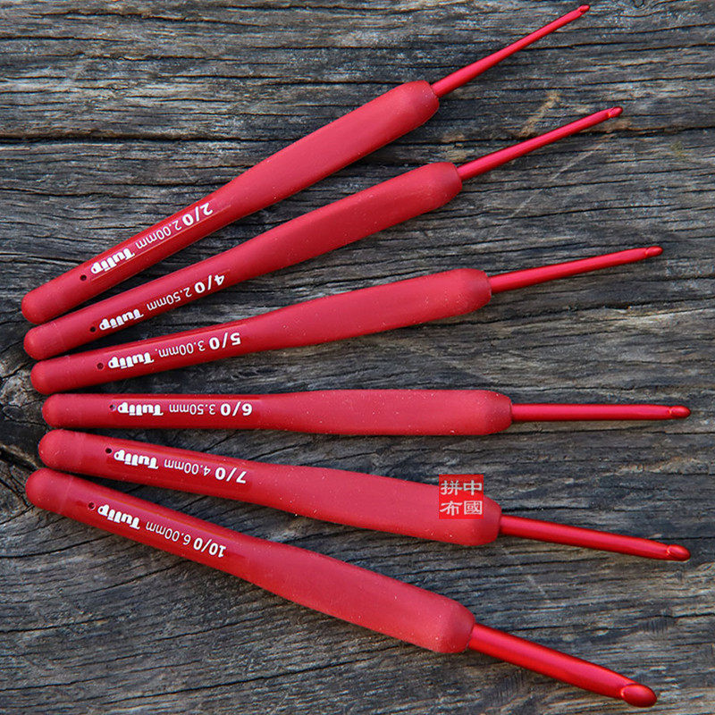 三支包邮 日本广岛Tulip 珊瑚红TED钩针 毛线编织玫瑰黑金钩针,淘宝优惠券,粉丝福利购,淘宝优惠卷