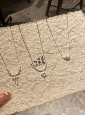 法式蝴蝶结珍珠项链2025新款夏日