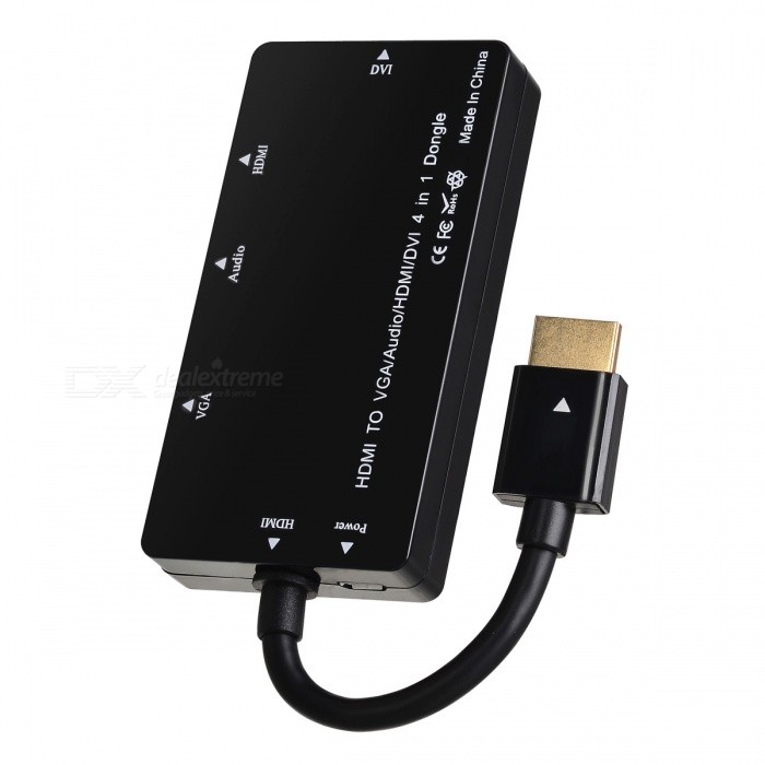 CY辰阳台式机显卡笔记本HDMI转VGA HDMI DVI声卡4合1转接线带音频 - 图0