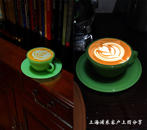 老上海民国料器翠绿玻璃咖啡杯花样年华vintage古董收藏怀旧道具 - 图0