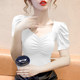 Square neck puff sleeve top for hot girls short sexy T