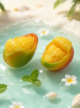 仿真半剥芒果热带水果食玩钥匙扣挂件桌面摆件DIY饰品配件冰箱贴