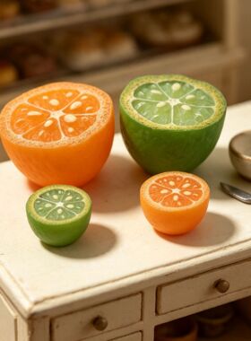 卡通仿真迷你金桔微缩食玩树脂小摆件DIY钥匙扣挂件发夹贴片饰品