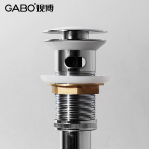 gabo卫浴家用陶瓷面盆弹跳下水器带溢水孔洗脸盆去水器250040