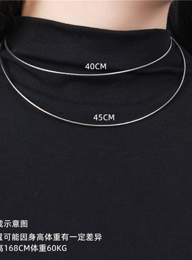 925银圆线女士复古锁骨链