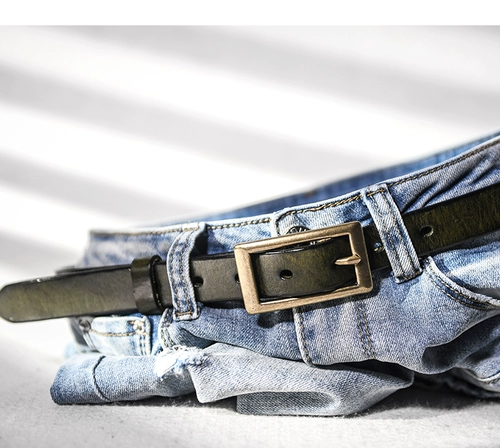 Оригинальный ретро медный кожаный универсальный ремень ручной работы, простой и элегантный дизайн