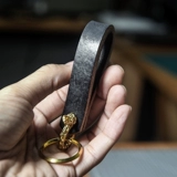 Кожаный ретро брелок ручной работы, DIY, воловья кожа