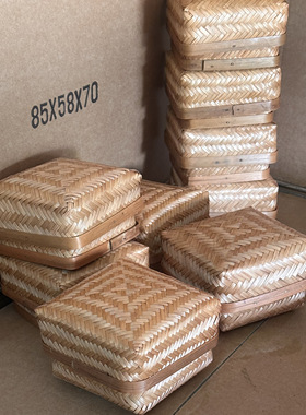 小众复古手工竹编茶叶盒伴手礼