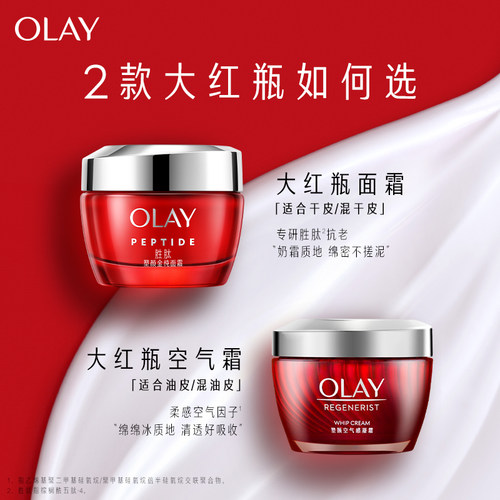 【618】OLAY玉兰油大红瓶面霜胜肽抗老抗皱紧致保湿滋润补水乳液-图2