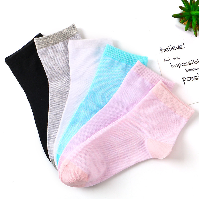 浪莎袜子女夏季超薄透气全棉中筒袜 鑫衢服饰短袜/打底袜/丝袜/美腿袜