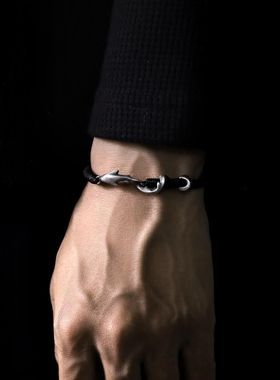 深海手链男女同款中性复古民族风手环小众简约可伸缩手工编制手绳