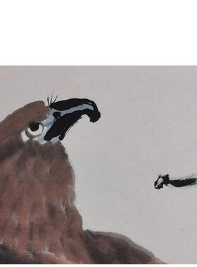 名画复制品齐白石松鹰图