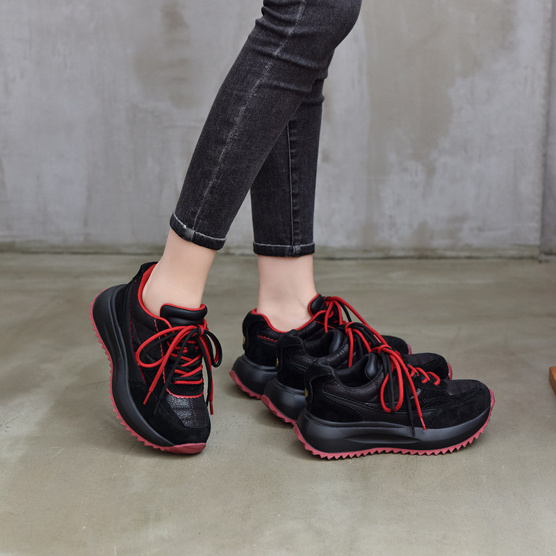 真皮羊毛老爹鞋女2025秋冬新款复古加绒欧美系拼色超轻运动休闲鞋,淘宝优惠券,粉丝福利购,淘宝优惠卷