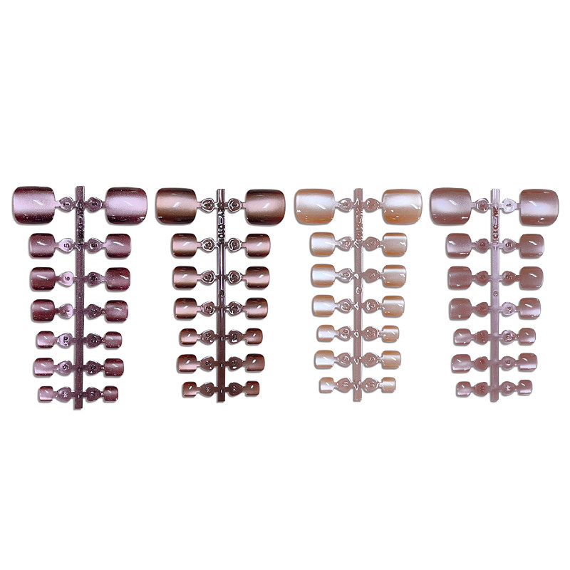 猫眼脚趾甲片闪钻红色脚指甲贴片成品穿戴甲高级感脚甲片美甲贴片,淘宝优惠券,粉丝福利购,淘宝优惠卷