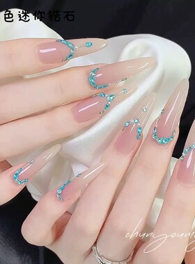 湖蓝色爆闪白色幻彩锆石迷你钻