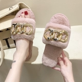 Тапочки, модная зимняя обувь, мягкая подошва, в корейском стиле, коллекция 2021, осенние, тренд сезона, в стиле Шанель