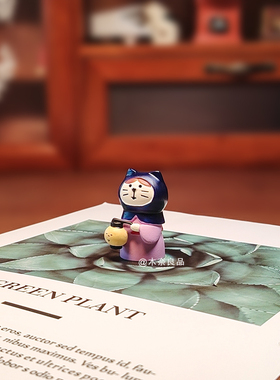 日式猫 中秋节小兔子中秋丸子装饰摆件呆萌可爱办公室桌面微景观