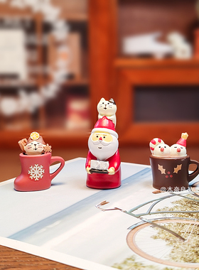 日式INS创意圣诞节礼品婚礼蛋糕猫咪家居ZAKKA小猫树脂工艺品摆件