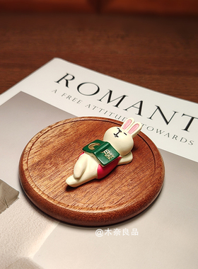 日式潮玩中秋树脂猫咪玉兔桌面场景微缩少女礼物可爱摆件单件免邮