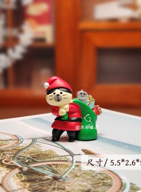 木奈良品日式可爱猫咪圣诞摆件