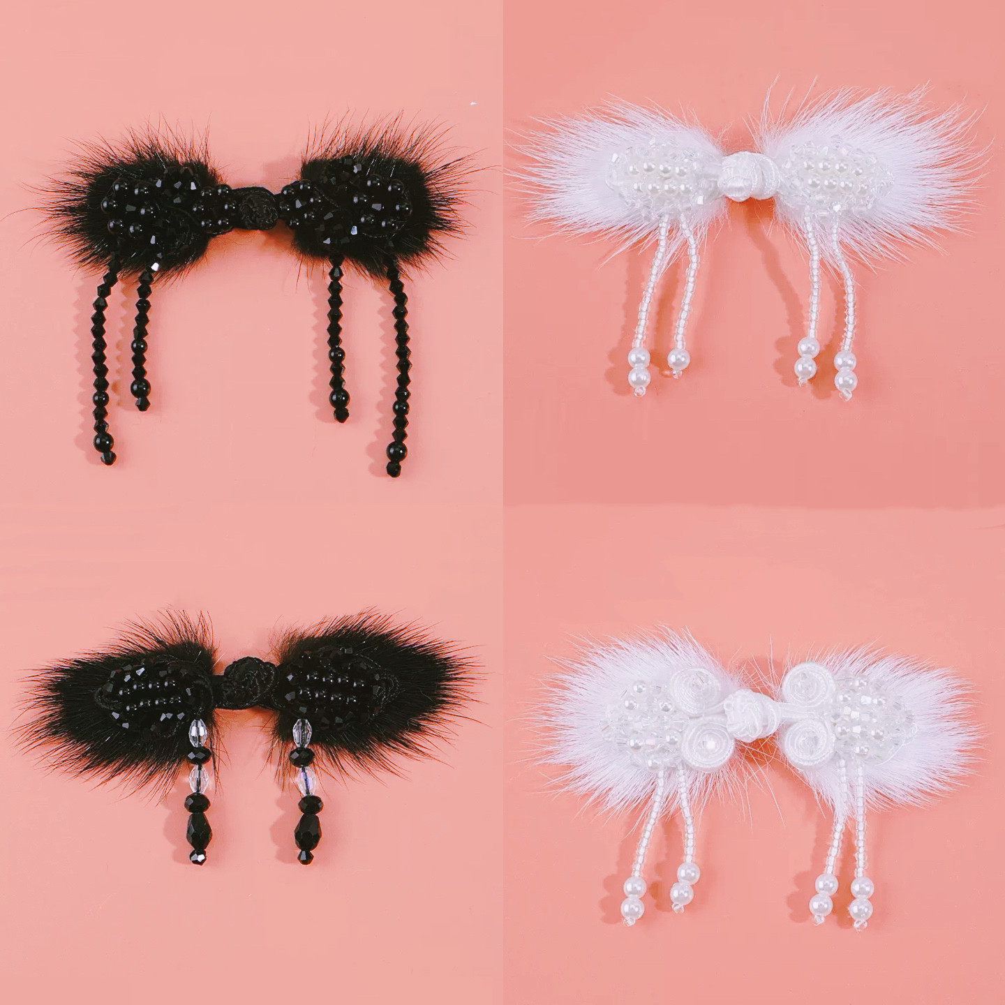 旗袍扣珍珠水晶挂链流苏盘扣水貂毛装饰扣中式礼服国风国潮手工扣,淘宝优惠券,粉丝福利购,淘宝优惠卷