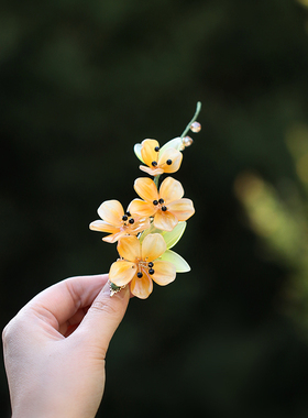 氛围感仙美琉璃簪花发夹