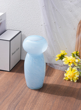 ins风抽象艺术玻璃花小众化轻奢花器玄关样品房装饰送女友礼物