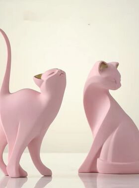 妖娆猫小摆设创意可爱玄关摆件