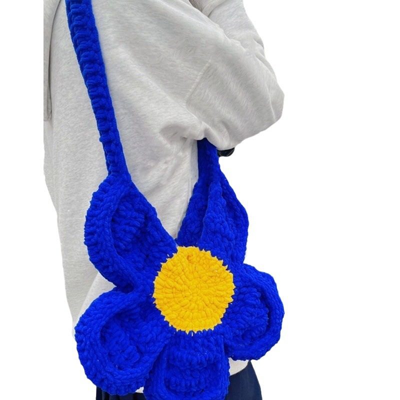 粗毛线钩针超大花朵包包编织diy材料包手工自制大容量手提肩包,淘宝优惠券,粉丝福利购,淘宝优惠卷